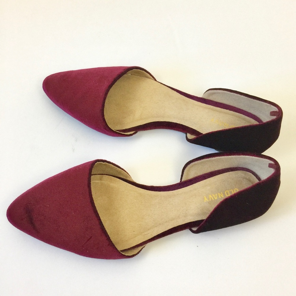 OLD NAVY Burgundy Velvet Flats